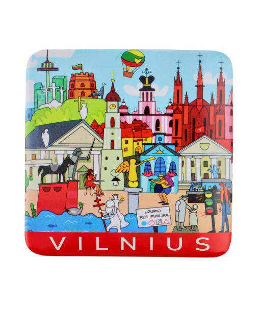 Magnetas su piešta Vilniaus miesto panorama